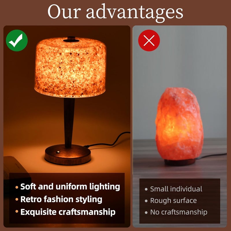 azhongxus Salt lamp with Touch dimmer Control USB Himalayan Salt lamp Natural Rock lamp high Transparency PC lampshade (excluding USB Adapter) - Image 5